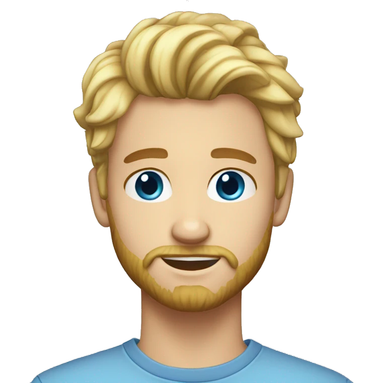 20 year old man blonde hair blue eyes and a beard emoji