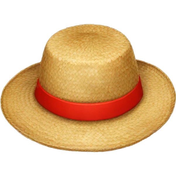 Red banded straw hat emoji