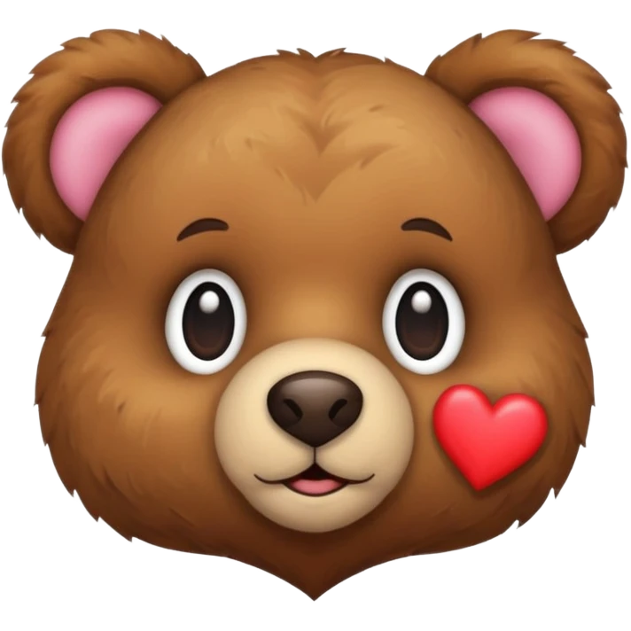 Teddy bear face with heart on the side emoji