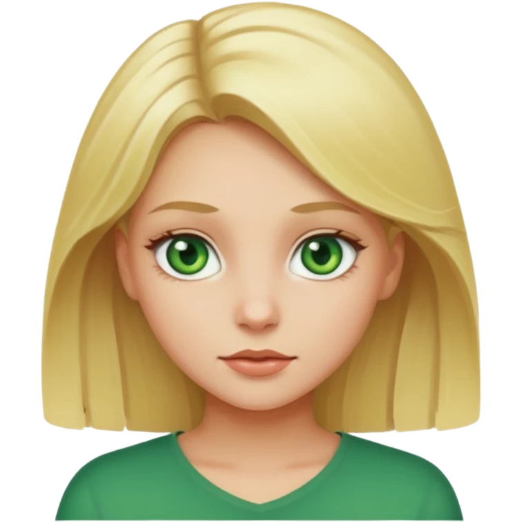 a blonde girl with green eues emoji