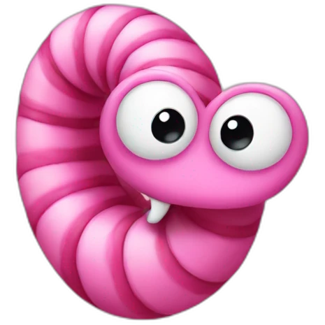 Pink worm emoji