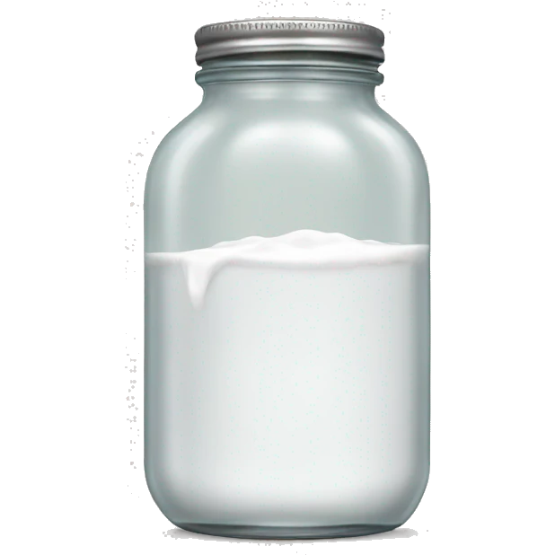 Jar full of a White liquid emoji