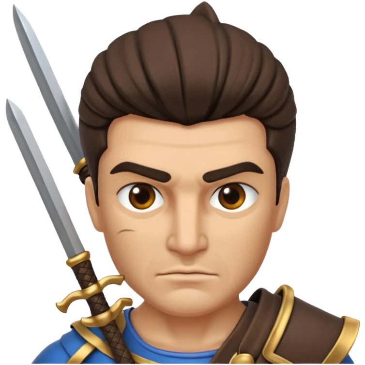 crea a un guerrero griego estoico, muy musculoso 3d emoji