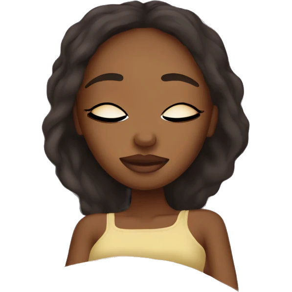 Pretty model Somali girl sleeping in bed emoji