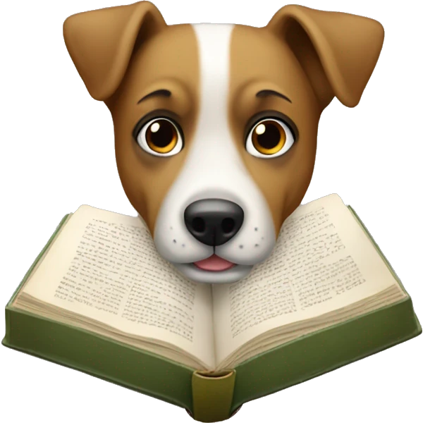 Perro leyendo un libro  emoji
