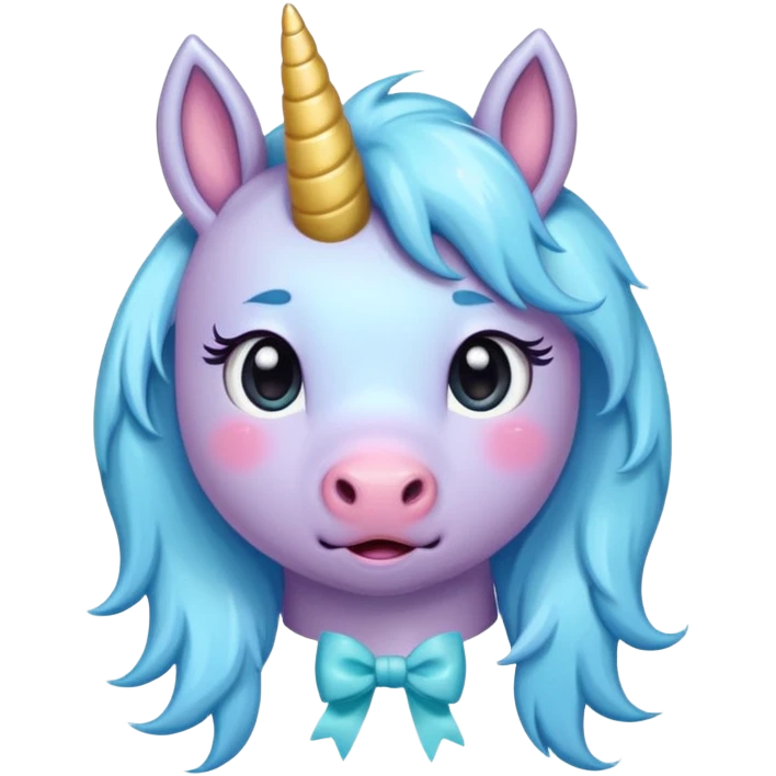 Funny preppy unicorn with bow crying emoji