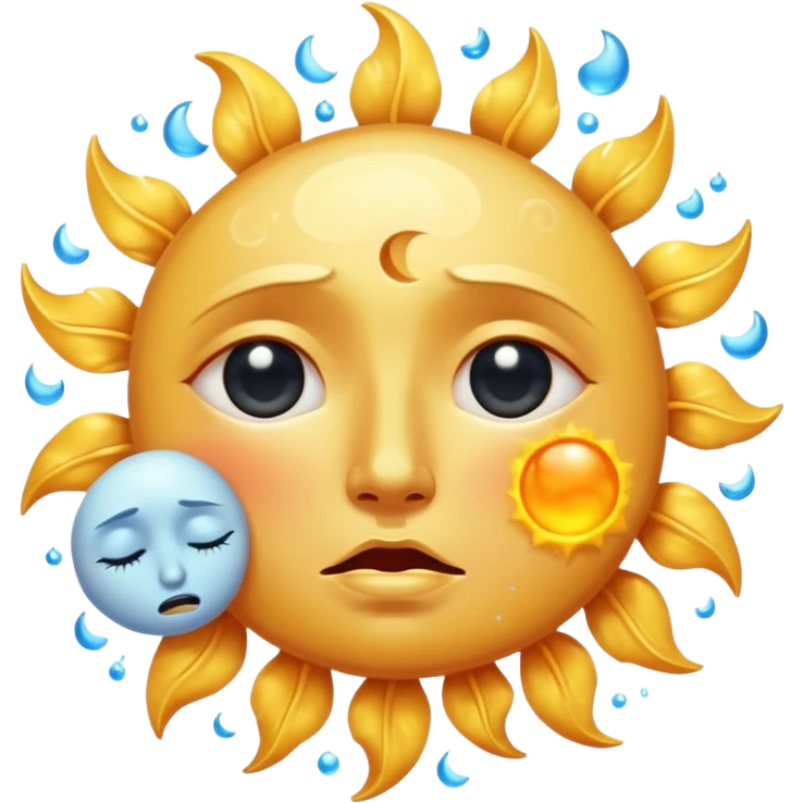 crying sun and moon emoji