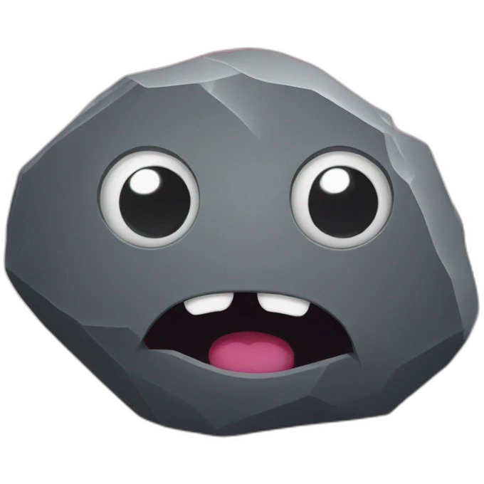Big Rock with eyes in middle of univers emoji