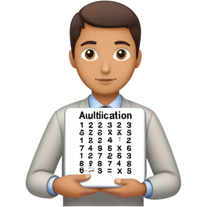 Math teacher with multiplication, addition, subtraction, and division symbols emoji