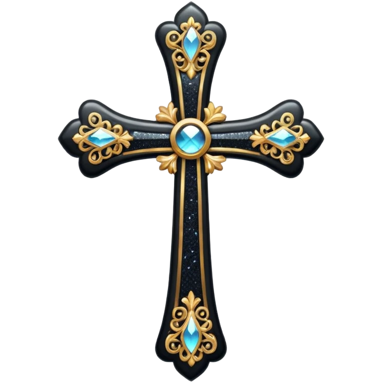 only Glitter black cross emoji