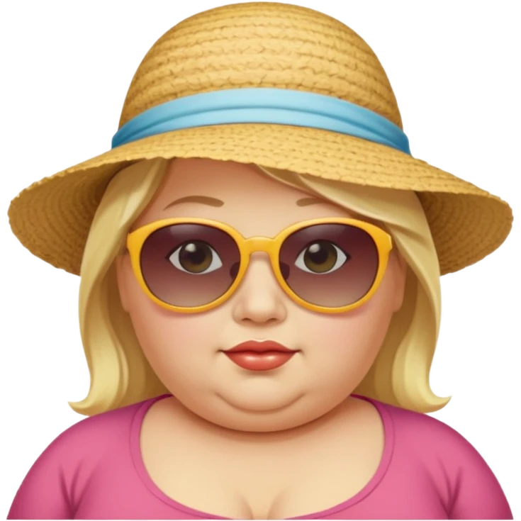 Obese blonde beach  emoji