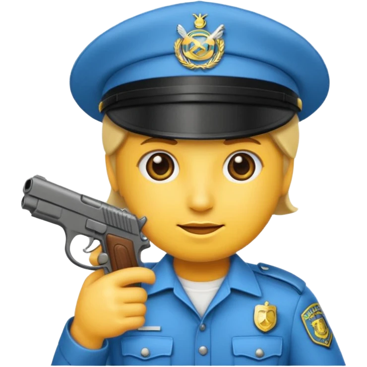Un emojis con una gorra de lado una pistola y lanbro qué no sea un policía  emoji