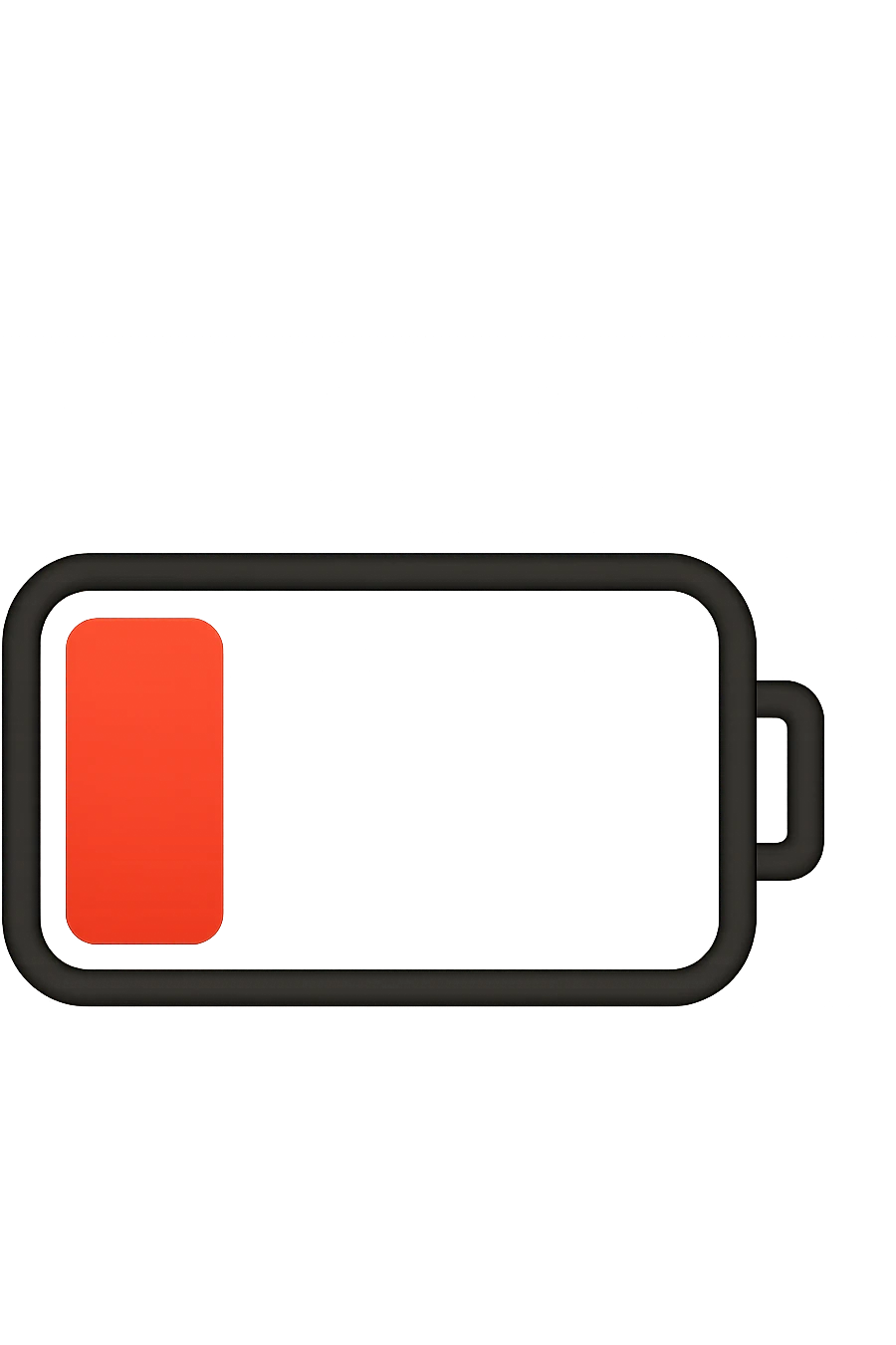 EMOJI STILE IPHONE DI UNA BATTERIA ROSSA SCARICA emoji