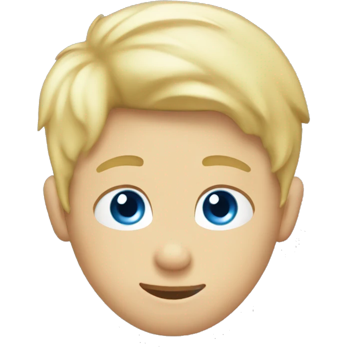 blonde blue eyed boy with hands on head emoji