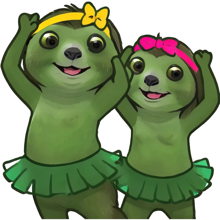 3 sloth sisters dancing  emoji