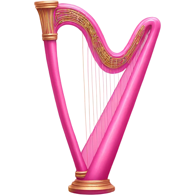 Pink  harp with glitter emoji
