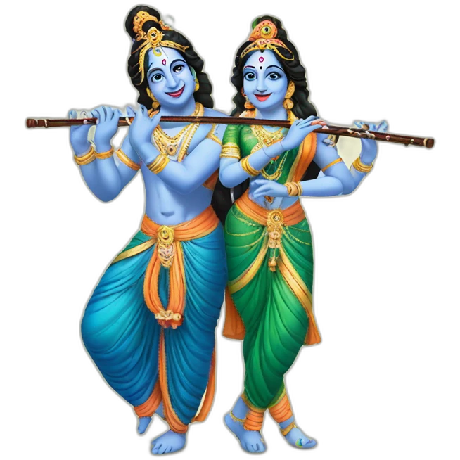 Radha krishna with flute emoji