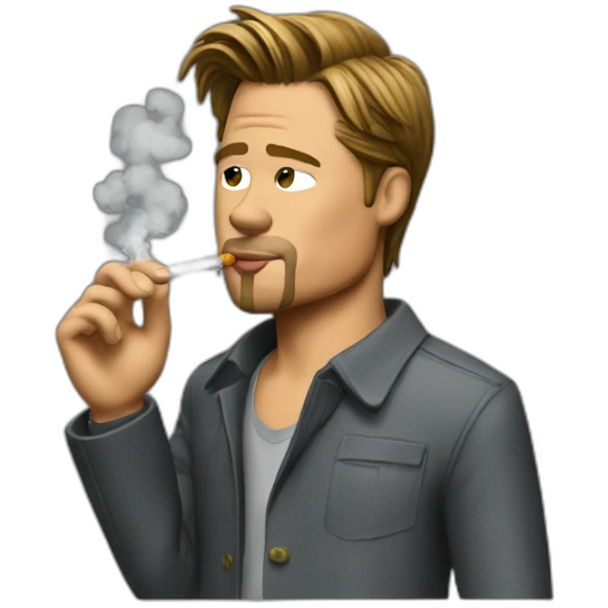 Brad Pitt smoking emoji
