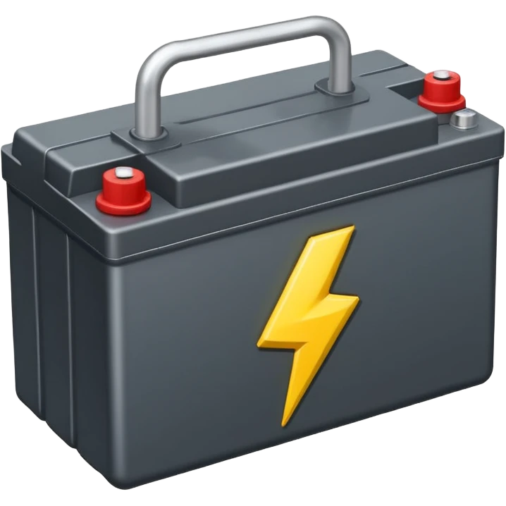 car battery with lightning emoji on top emoji