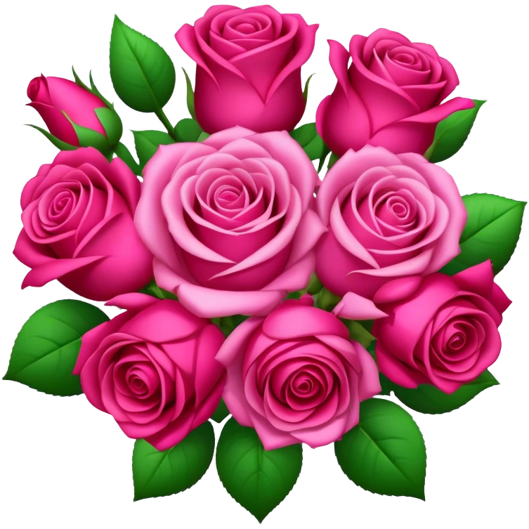 Pink red fushia bouquet of roses emoji