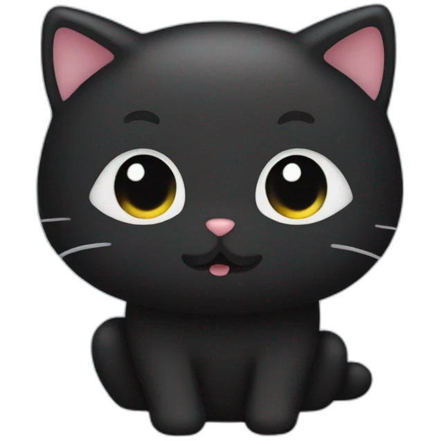 black cat mochi mochi emoji