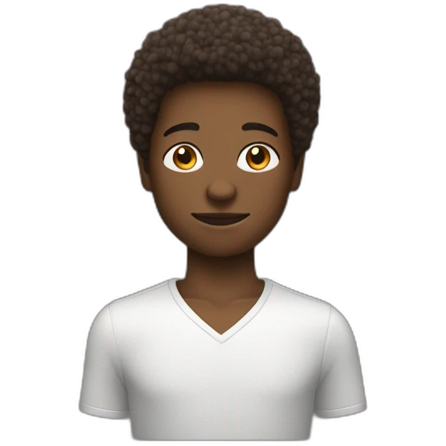 Un garçon bronzé avec coupe afro emoji