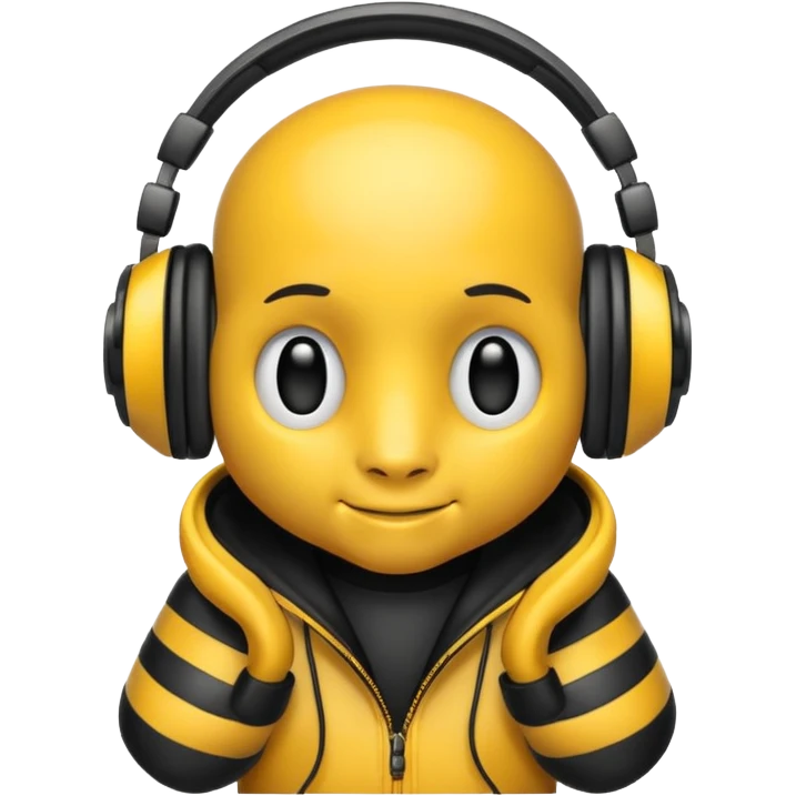 DJ bee with headphones emoji