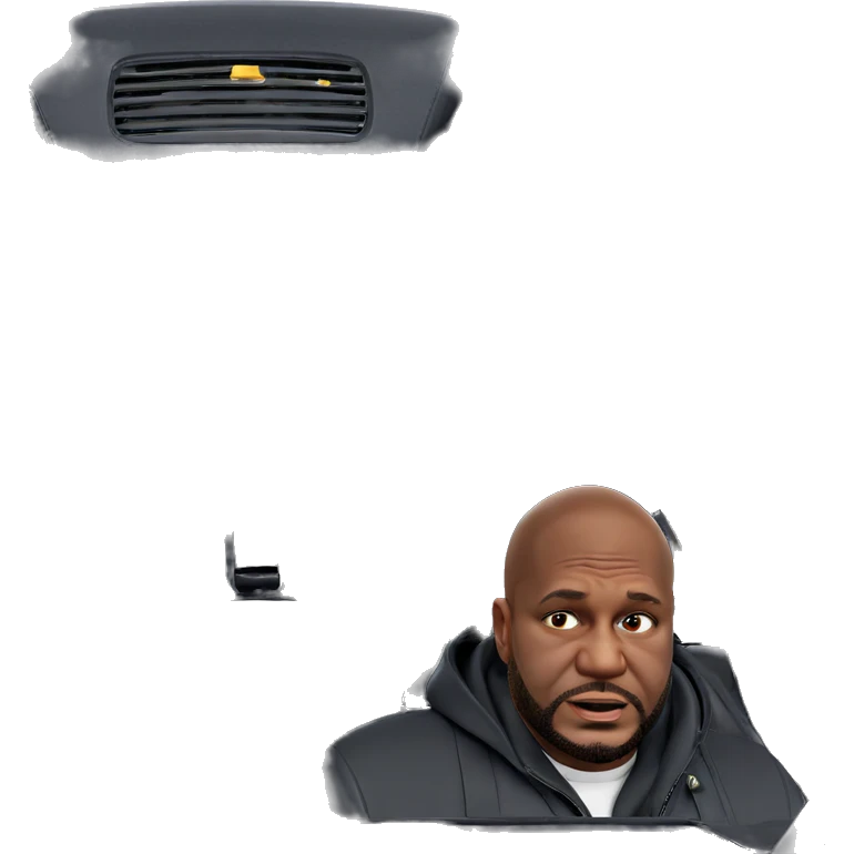 bald man with car emoji