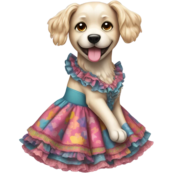 Dog wearing a dress emoji
