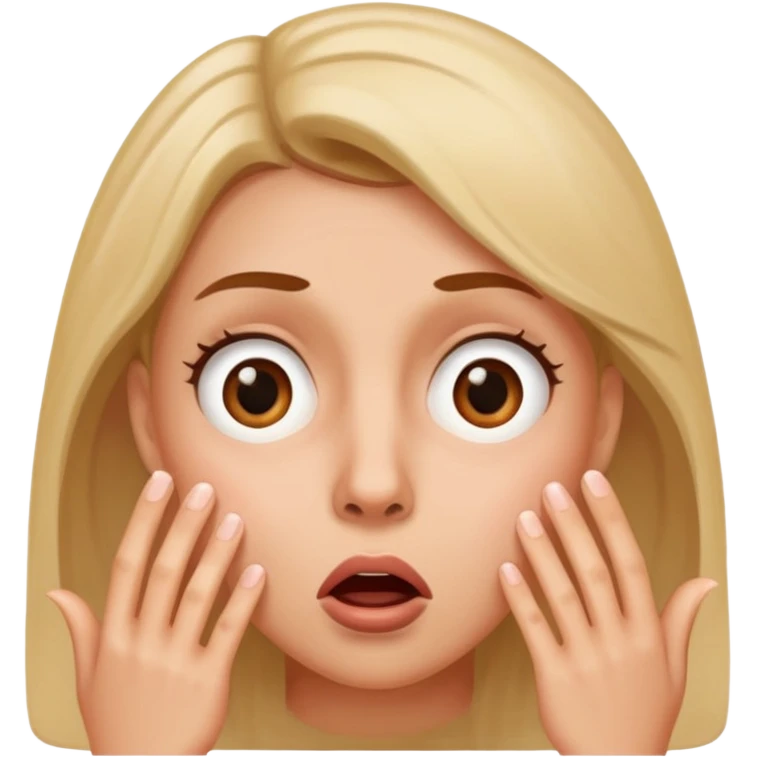 woman surprised and uncomfortable with nostrils flared emoji