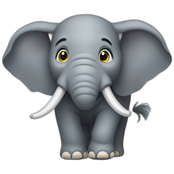 Chat sur élephant emoji