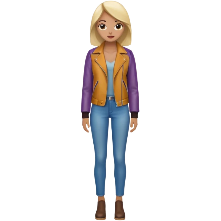 Women in leather jocket, full body, different color leather jocket, close up emoji
