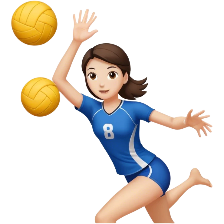 A brunnette girl playing voleyball emoji
