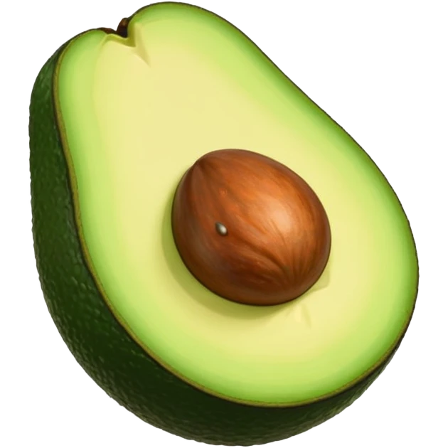 Cartoon Half Avocado flat surface emoji