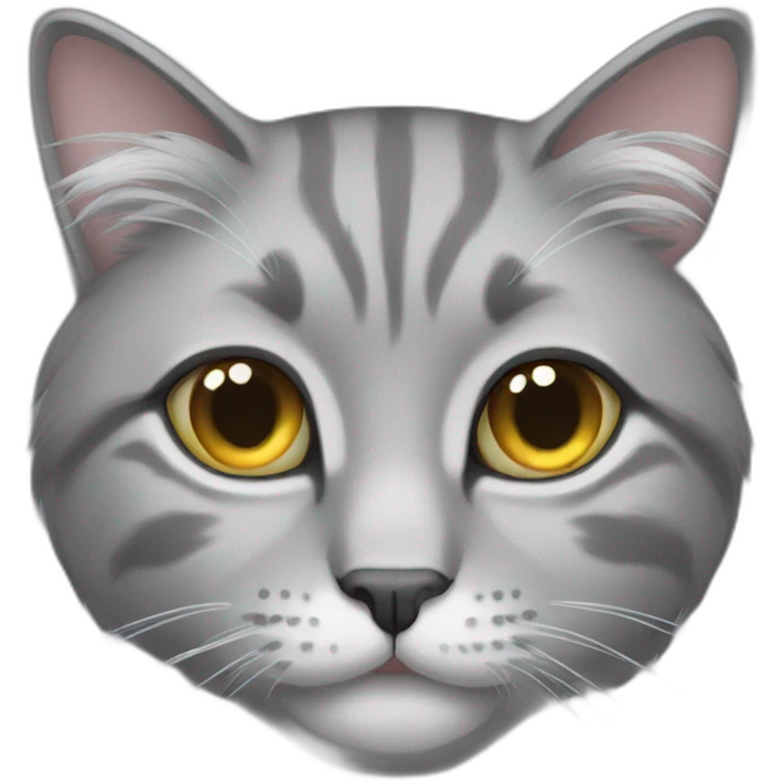 Long Hair gray cat emoji