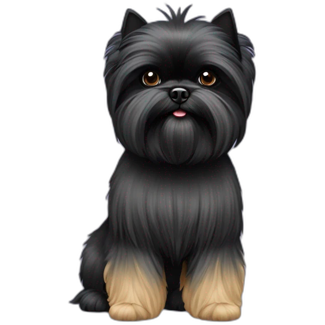 This Affenpinscher is a freshly groomed emoji