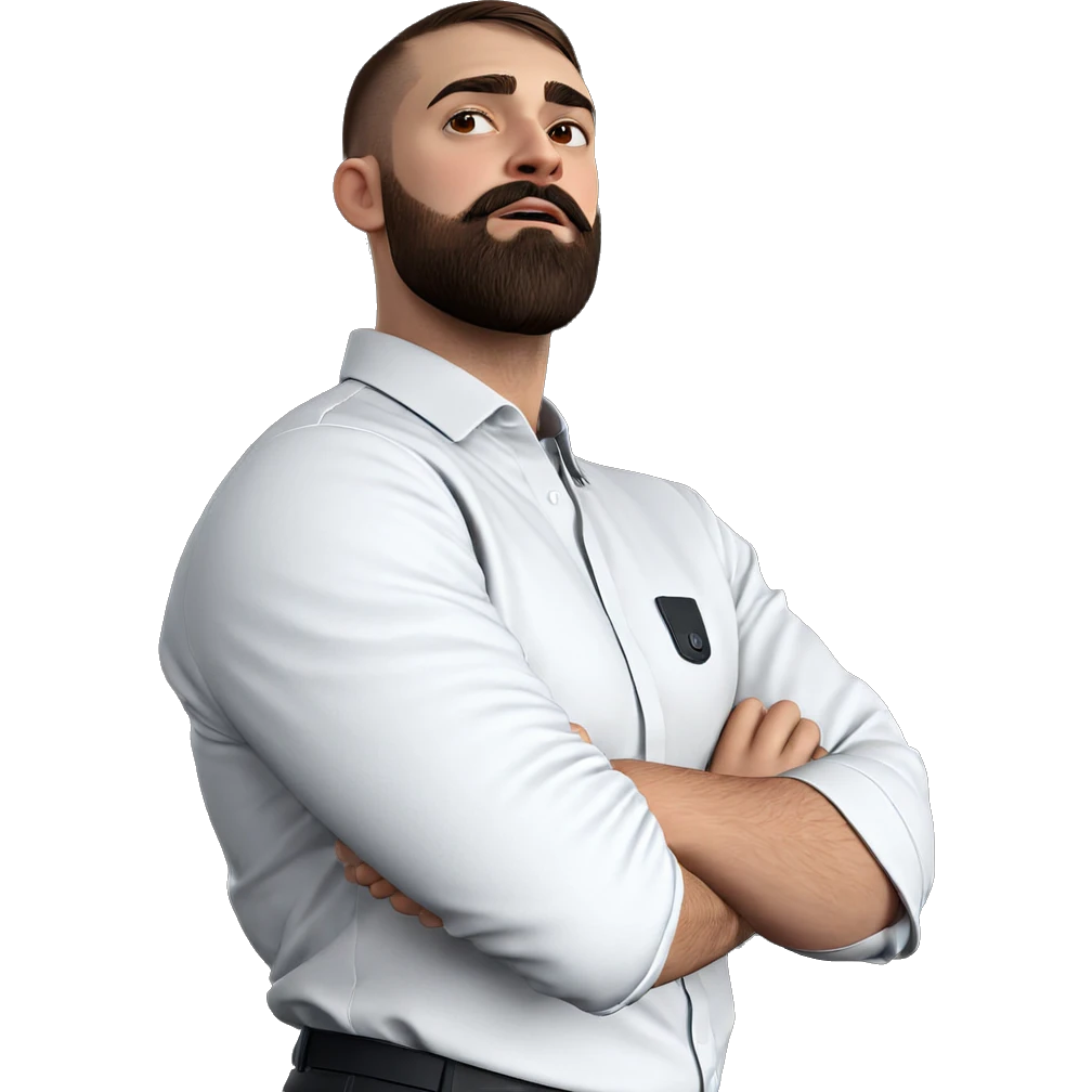 serious boy with beard emoji