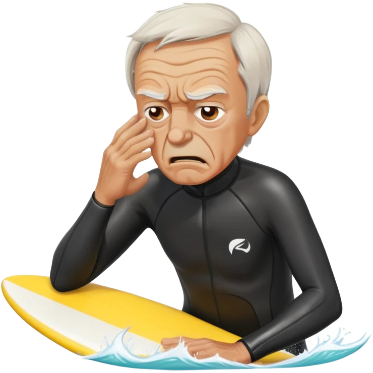 Angry old man facepalming while surfing emoji