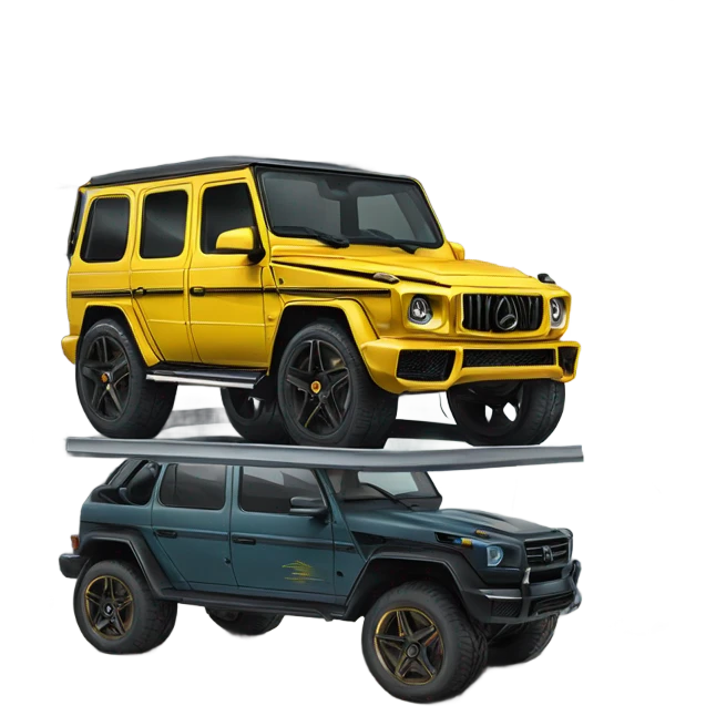 garage lift with Lamborghini and g waggon emoji