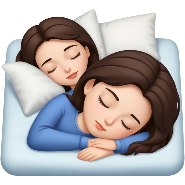 Brunette girl sleeping emoji
