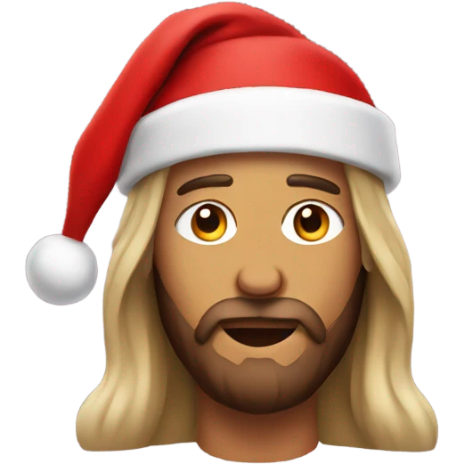jesus with christmas hat emoji