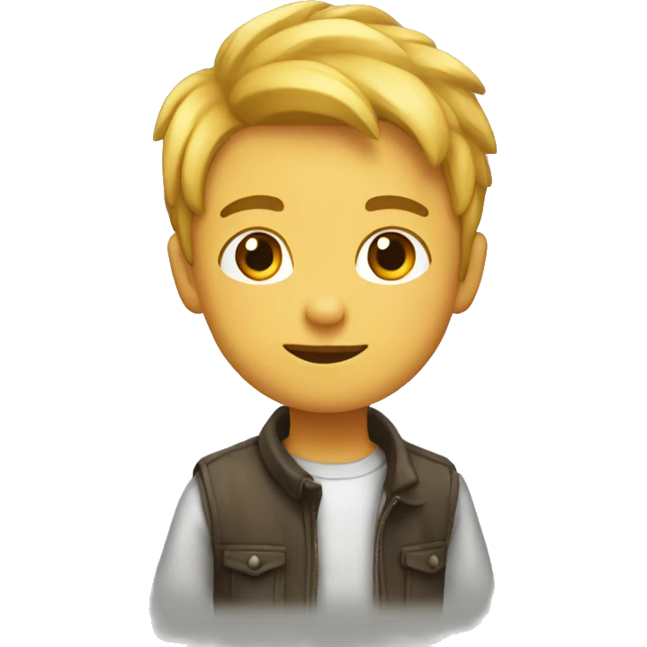 niño pegando emoji