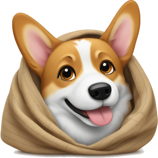 Corgi dog in a blanket emoji