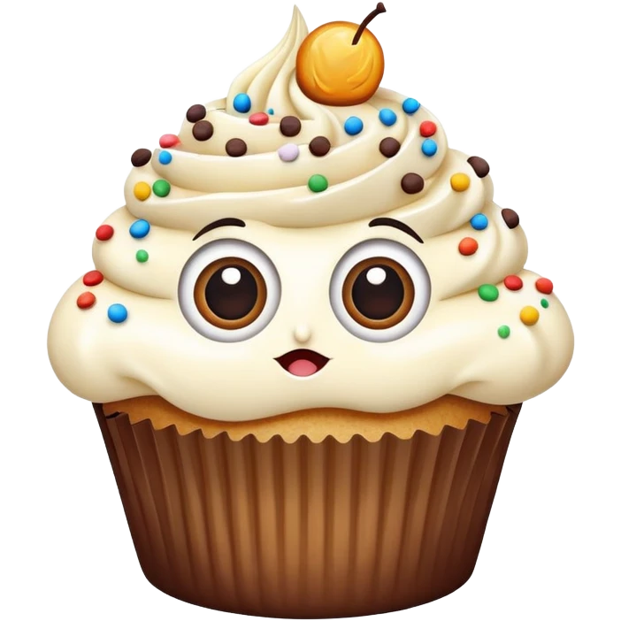 cupcake with big eyes emoji