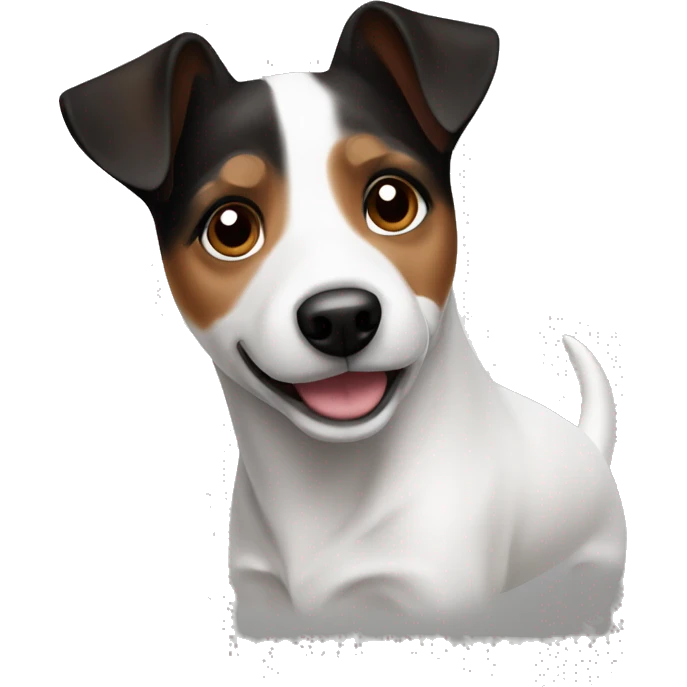 jack russell, black brown and white emoji