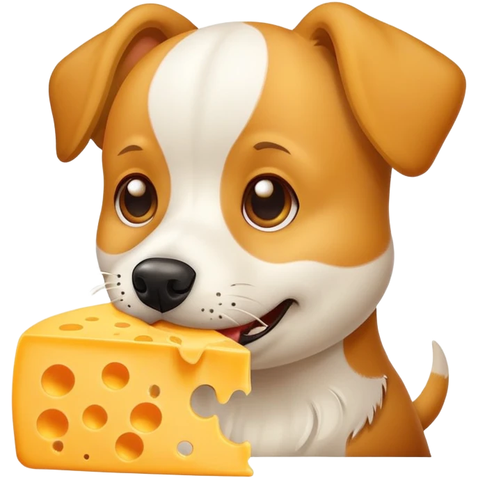 Dog eaating cheese  emoji