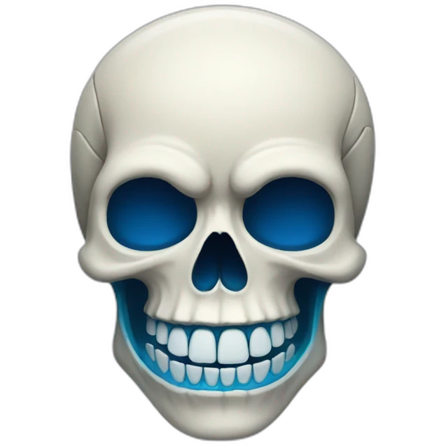 skull with blue teeth emoji