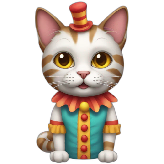 cat with clown outfit emoji