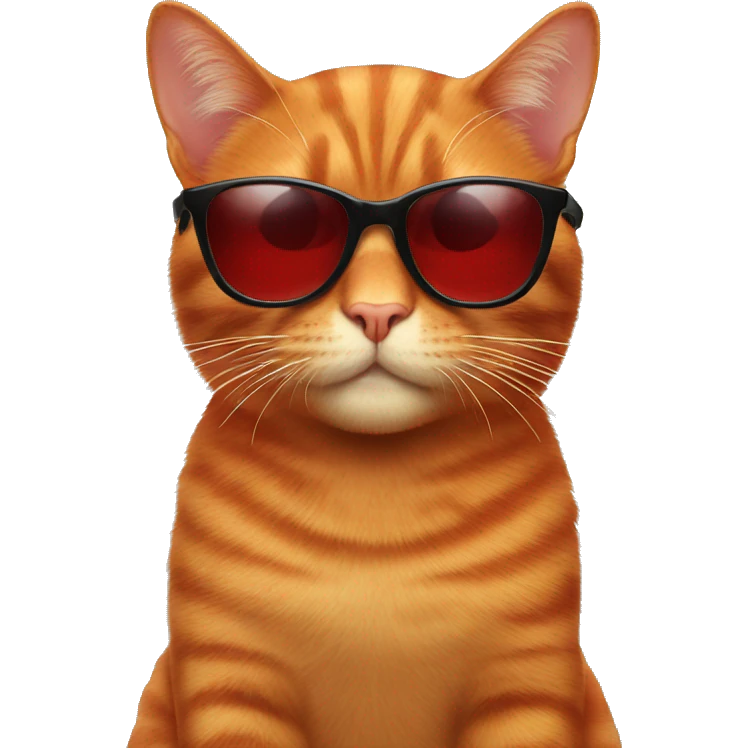 Red cat with sunglasses  emoji
