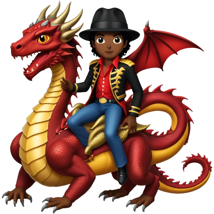 Michael Jackson flying on a dragon emoji
